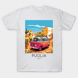 A Pop Art Travel Print of Puglia - Italy T-Shirt